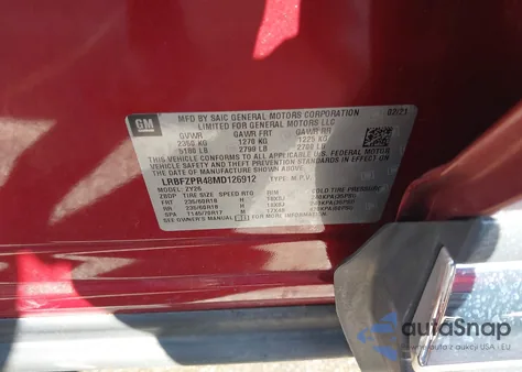 2021 Buick Envision Awd Essence из США, поврежденный, VIN LRBFZPR48MD126912